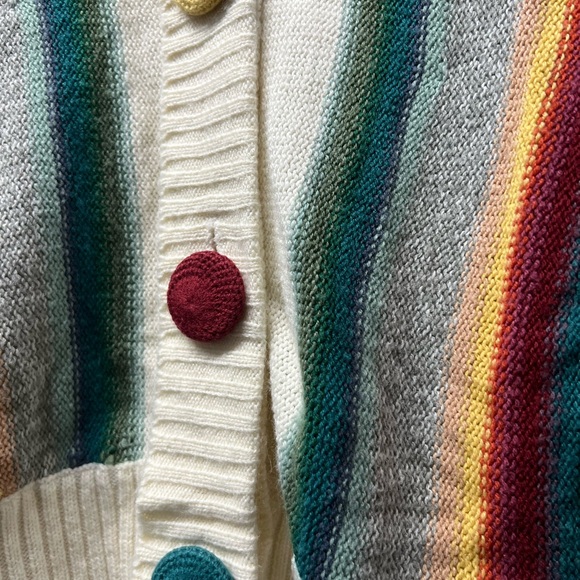 Multicolor Striped Women's Cardigan Sweater - Picture 3 of 9